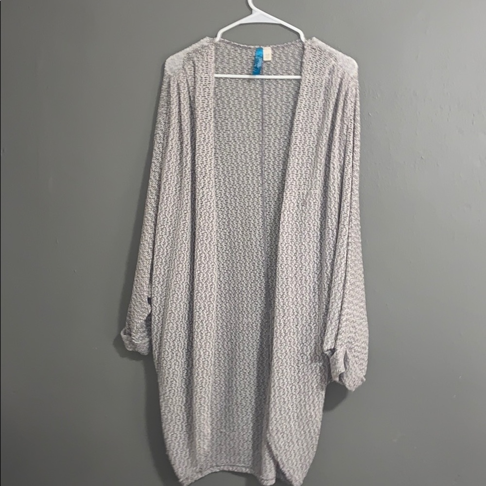 Gray patterned oversized sweater